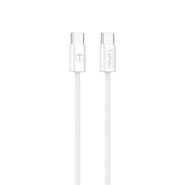 T-phox CC15 séria kábel usb-c/usb-c 60W 3A biely