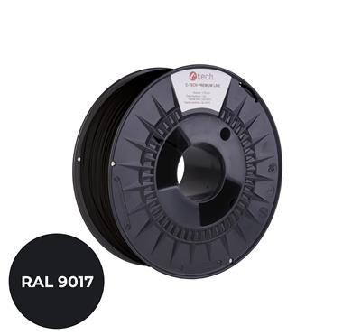 Tlačová struna (filament) C-TECH PREMIUM LINE, PA6, dopravná čierna, RAL9017, 1,75mm, 1kg