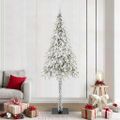vidaXL Vianočný stromček s 300 LED-i Biela 210 cm PE a oceľ