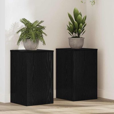 vidaXL Stojan na rastliny 2 pcs Čierny dub 30 x 30 x 50 cm
