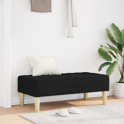 vidaXL lavička s vankúšom Čierna 113 x 57 x 39 cm látka