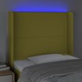 vidaXL Čelo postele s LED zelené 83x16x118/128 cm látka