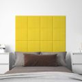 vidaXL Nástenné panely 12 ks bledožlté 30x30 cm látka 1,08 m²