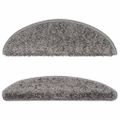 vidaXL Schodové rohože 15 ks 56x17x3 cm sivé, polkruhové