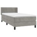 vidaXL Posteľný rám boxsping s matracom bledosivý 100x200 cm zamat