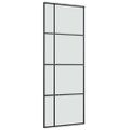 vidaXL Posuvné dvere s kovaním 76x205 cm ESG sklo a hliník
