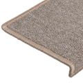 vidaXL Schodové rohože 5 ks 65x21x4 cm svetlohnedé s obdĺžnikovým okrajom