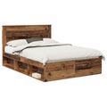 vidaXL Rám postele Staré drevo 150 x 200 cm Masívne borovicové drevo