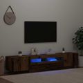 TV skrinka vidaXL s LED osvetlením Staré drevo 200x35x40 cm