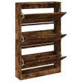 vidaXL Botník dymový dub 80x21x125,5 cm spracované drevo