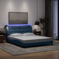 vidaXL Rám postele s LED bez matraca Hvar modrý 160x200 cm látka