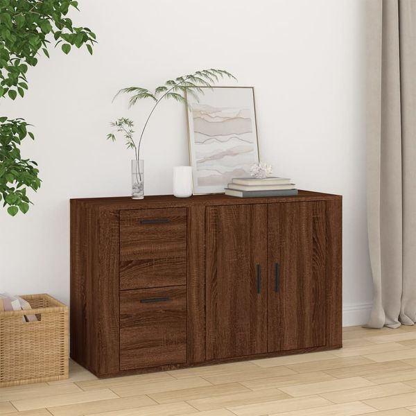 vidaXL Komoda hnedý dub 100x33x59,5 cm spracované drevo