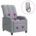 vidaXL Masážne relaxačné kreslo Svetlosivá Látka