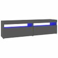 vidaXL TV skrinky 2 ks s LED svetlami sivé 75x35x40 cm