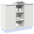 vidaXL LED komoda Biela 90 x 32 x 75 cm Kompozitné drevo