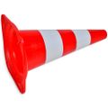10 reflexných dopravných kužeľov červeno-biele 50 cm
