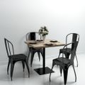 vidaXL Bistro stolík, MDF a oceľ, štvorcový, 80x80x75 cm, dubová farba