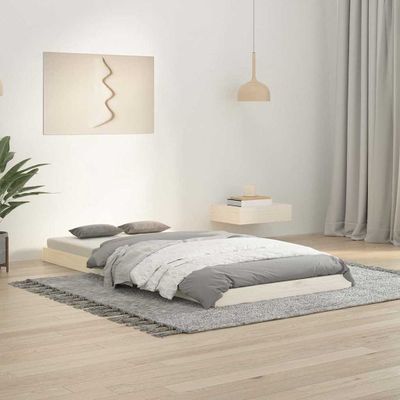 vidaXL Rám postele biely 90x190 cm jednolôžko masívna borovica