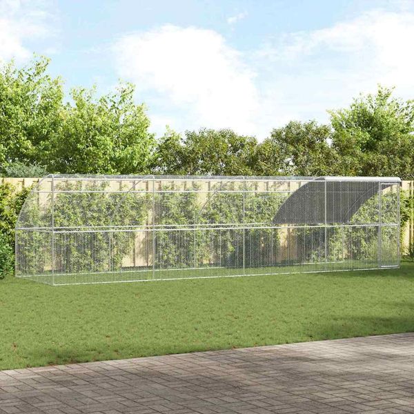 vidaXL Klietka pre sliepky 4 pcs Strieborná 800 x 200 x 200 cm