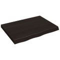 vidaXL Nástenná polica tmavohnedá 80x60x(2-6) cm ošetrený dubový masív