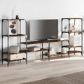 vidaXL TV skrinka dymový dub 206,5x28,5x95 cm kompozitné drevo