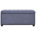 vidaXL Taburetka s úložným priestorom 87,5 cm, sivá, umelý semiš