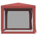 vidaXL Párty stan so 4 sieťovými bočnými stenami červený 2,5x2,5m HDPE