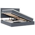 vidaXL LED úložná posteľ s matracom Tmavosivá 160 x 200 cm Zamat
