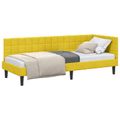 vidaXL Rohový rám postele s čelnou doskou Žltá 80 cm x 200 cm Zamat