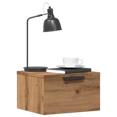 vidaXL Nástenný nočný stolík dub artisan 34x30x20 cm