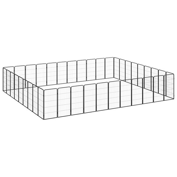 vidaXL Ohrádka pre psov 40 panelov čierna 50x100 cm práškovaná oceľ