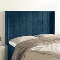 vidaXL Čelo postele so záhybmi tmavomodrá 147x16x118/128 cm zamat
