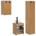 vidaXL Sada kúpeľňového nábytku 3 ks Dub artisan 33 x 34,5 x 160 cm