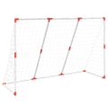 vidaXL Detské futbalové bránky s loptami 2v1 biele 184x64x124 cm