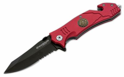 Magnum 01LL470 Fire Fighter Red záchranársky nôž s asistenciou 8,3 cm, červená, hliník