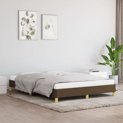 vidaXL Posteľ bez matracatmavohnedá 160x200 cm látka