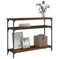 vidaXL Konzolový stolík dymový dub 100x29x75 cm kompozitné drevo