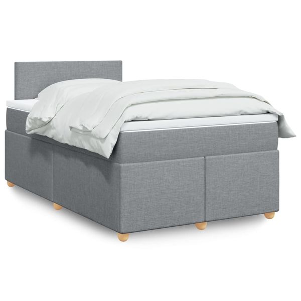 vidaXL Boxspring posteľ s matracom bledosivá 120x200 cm látka