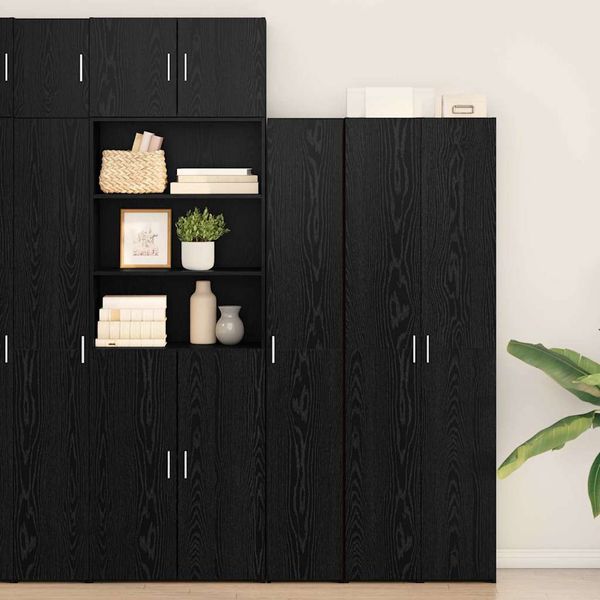 vidaXL Highboard 2 pcs Čierny dub 30 x 42,5 x 185 cm