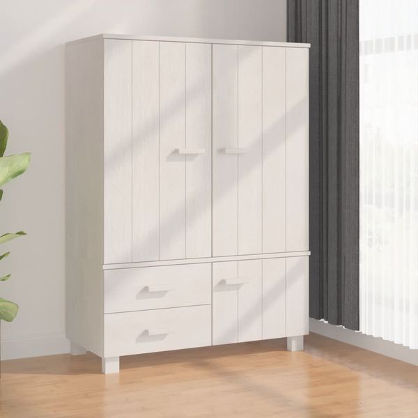 vidaXL Šatník HAMAR, biely 99x45x137 cm, borovicový masív