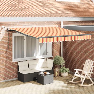 vidaXL Textília na slnečník Žltá a oranžová 300 x 250 cm Polyester