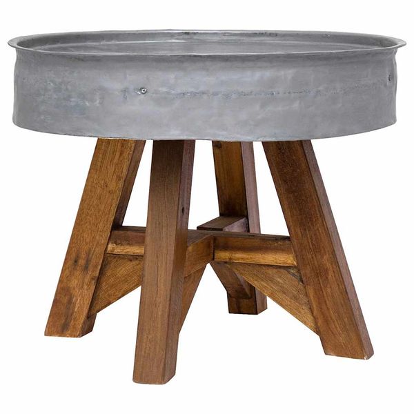 vidaXL Konferenčný stolík, zmes recyklovaného dreva 60x45cm strieborný
