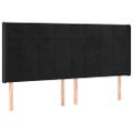 vidaXL Čelo postele s LED čierne 183x16x118/128 cm zamat