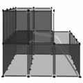vidaXL Klietka pre malé zvieratá čierna 143x107x93 cm PP a oceľ