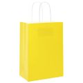 vidaXL Papierové tašky 250 ks s rúčkami, žlté, 15x8x21 cm