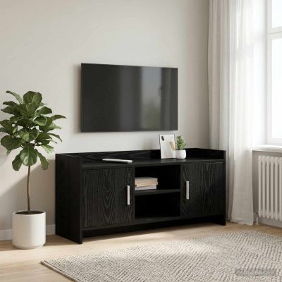 vidaXL TV skrinka 102 x 33 x 47 cm Čierny dub Kompozitné drevo