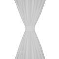 Biele saténové závesy s pútkami 140 x 245 cm 2 ks