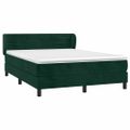 vidaXL Posteľný rám boxsping s matracom tmavozelený 140x190 cm zamat