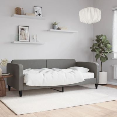 vidaXL Denná posteľ s matracom tmavosivá 90x190 cm látka