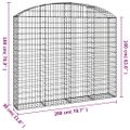 vidaXL Oblúkový gabionový kôš 200x30x160/180 cm pozinkované železo
